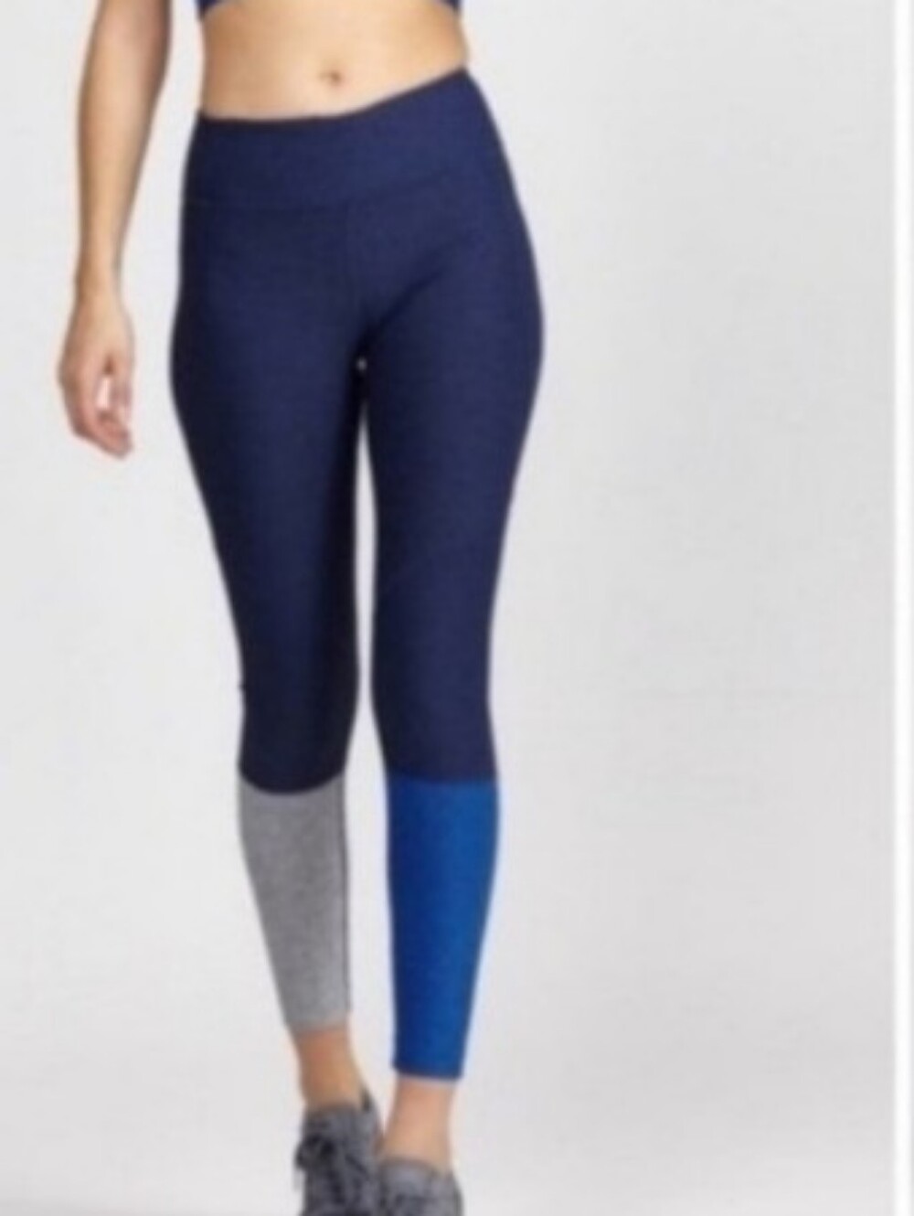 Outdoor Voices Blue Grey Colorblock Womens Leggings Medium